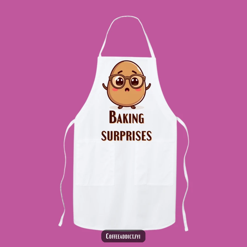 Funny Kawaii Coffee Bean Apron - Cook with Surprise, Quirky Kitchen Gift