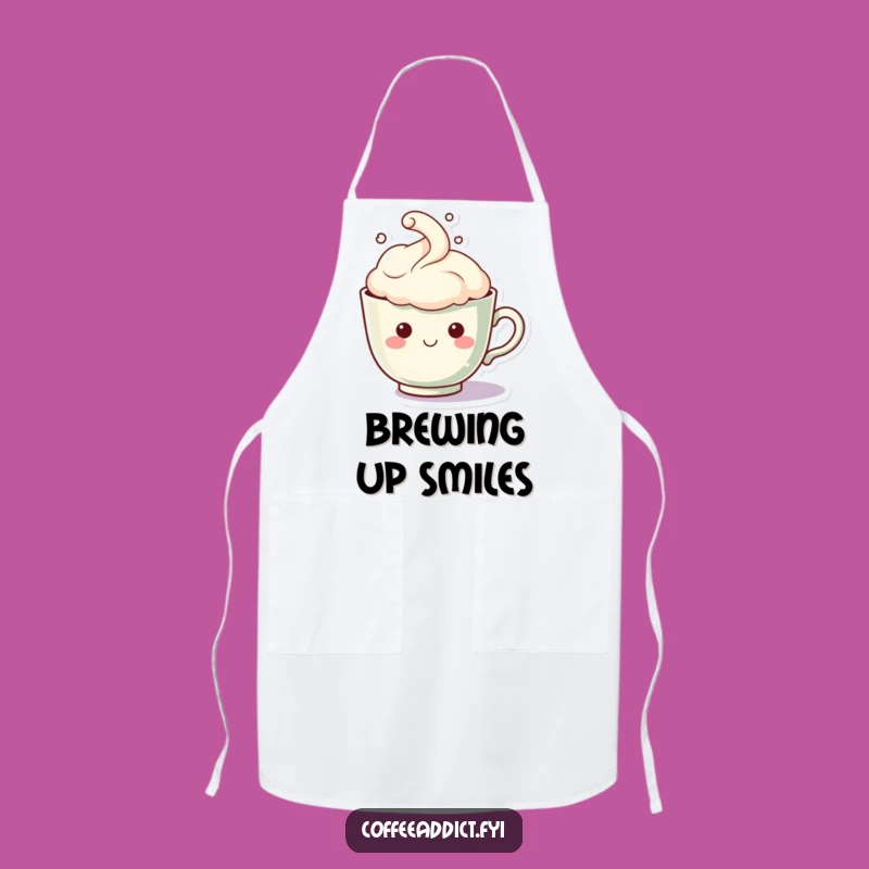 Funny Kawaii Teacup Apron: Brew Up Smiles with a Happy Steam Cloud