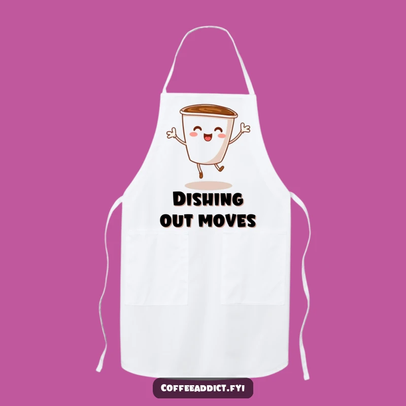 Funny Coffee Cup Dance Apron Chef Apparel for Kitchen Merriment