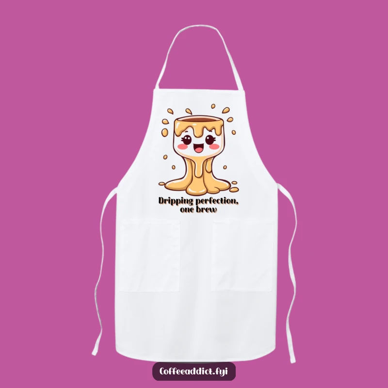 Funny Kawaii Coffee Drip Apron - Bubbly Cascade Kitchen Fun Gift