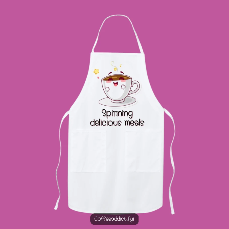 Funny Coffee Saucer Apron - Spinning Kitchen Fun, Perfect Chef Gift