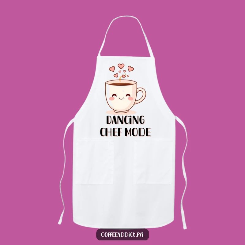 Funny Dancing Coffee Cup Apron: Heart Steam Kitchen Fun Gift