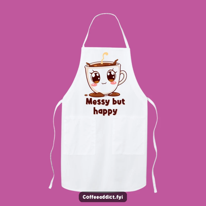 Funny Excited Coffee Cup Apron - Hilarious Kitchen Wear for Joyful Cooks