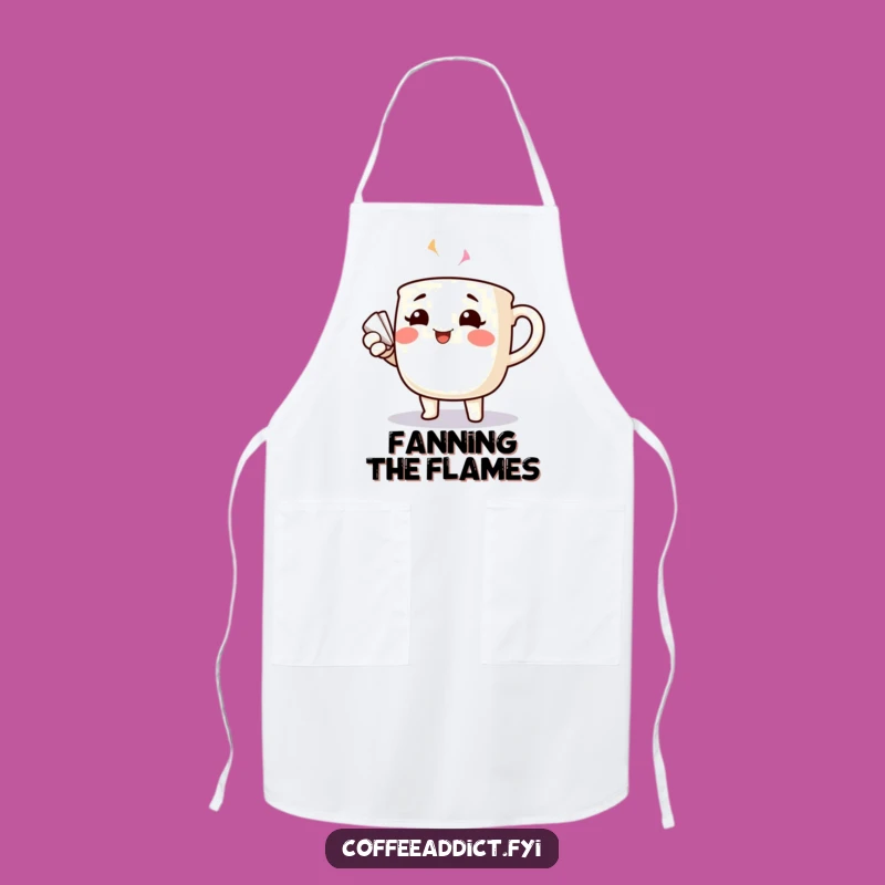 Funny Fanning Coffee Mug Apron: Rosy Cheeks Kitchen Cool Gift