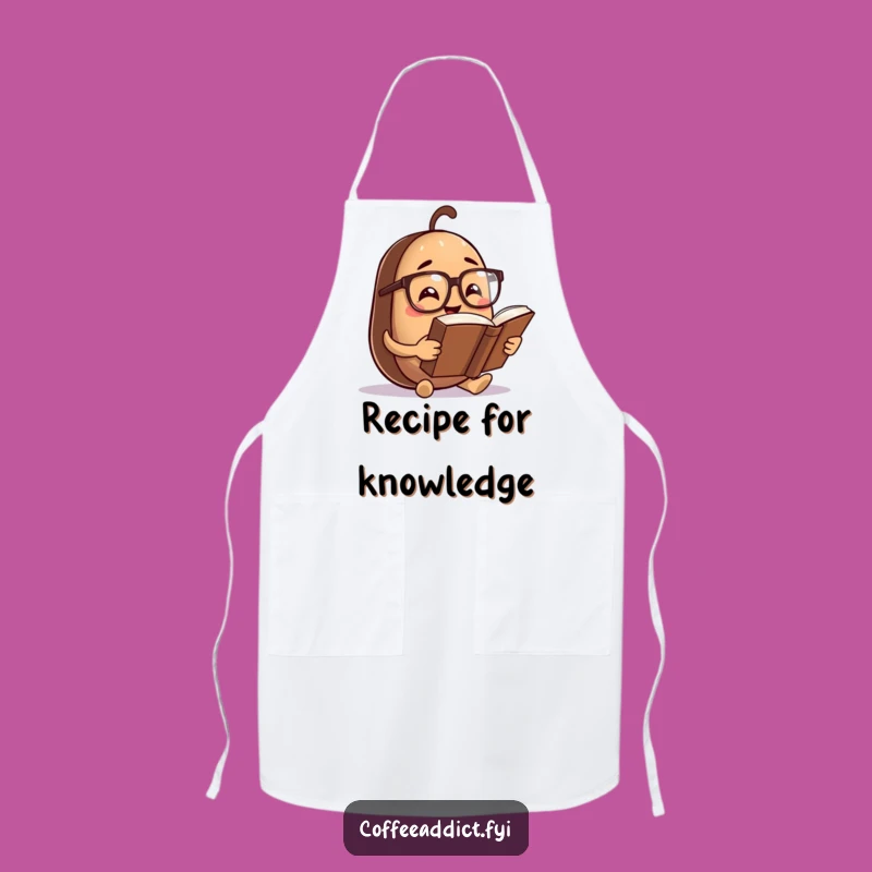 Funny Scholar Apron: Brew Knowledge with Coffee Bean - Fun Kitchen Gift!
