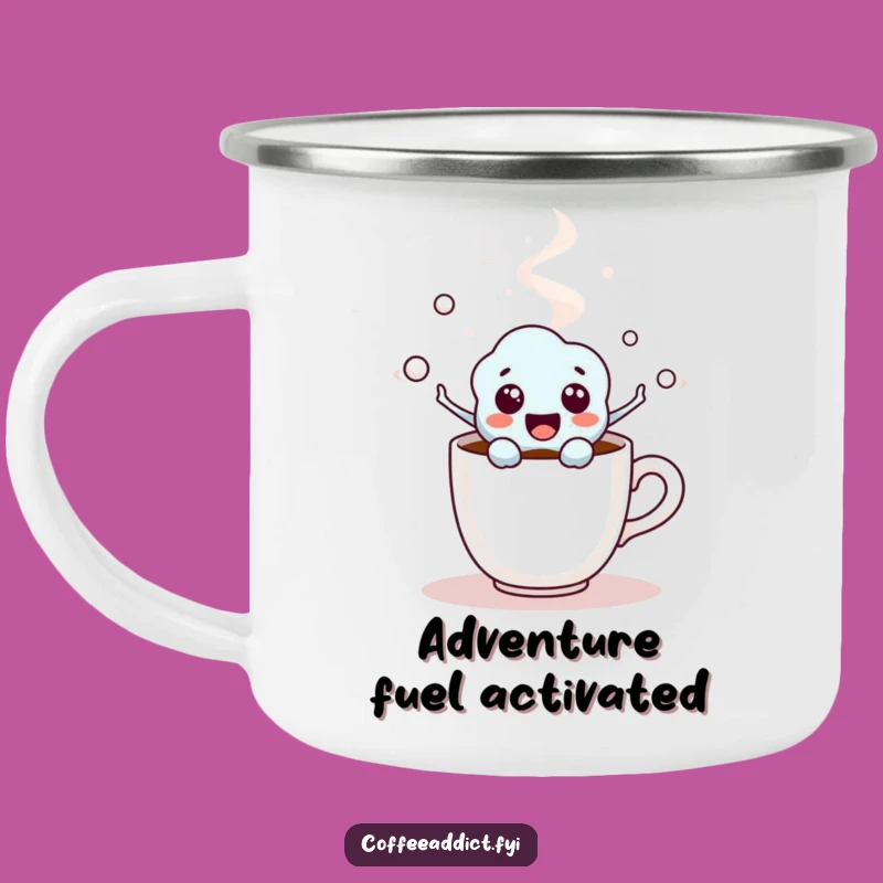 Funny Coffee Molecule Camping Mug: Outdoor Excitement, Hilarious Adventure Cup