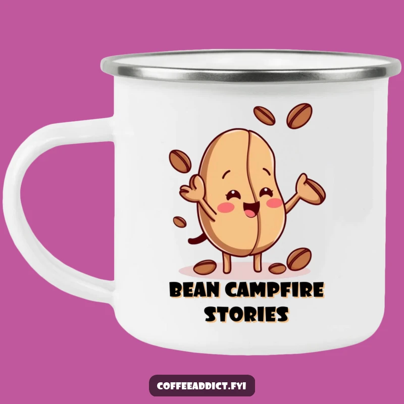 Funny Coffee Bean Juggling Camping Mug - Adventure & Laughter Gift!