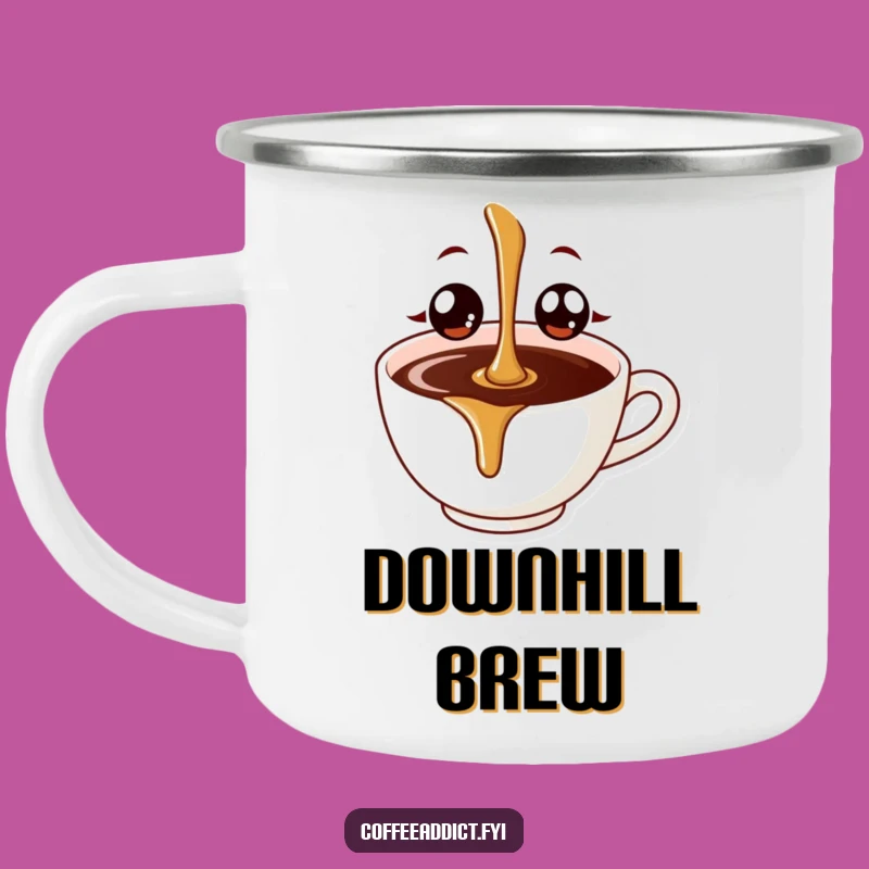 Funny Coffee Drip Enamel Camping Mug - Adventure Fuel Off the Grid