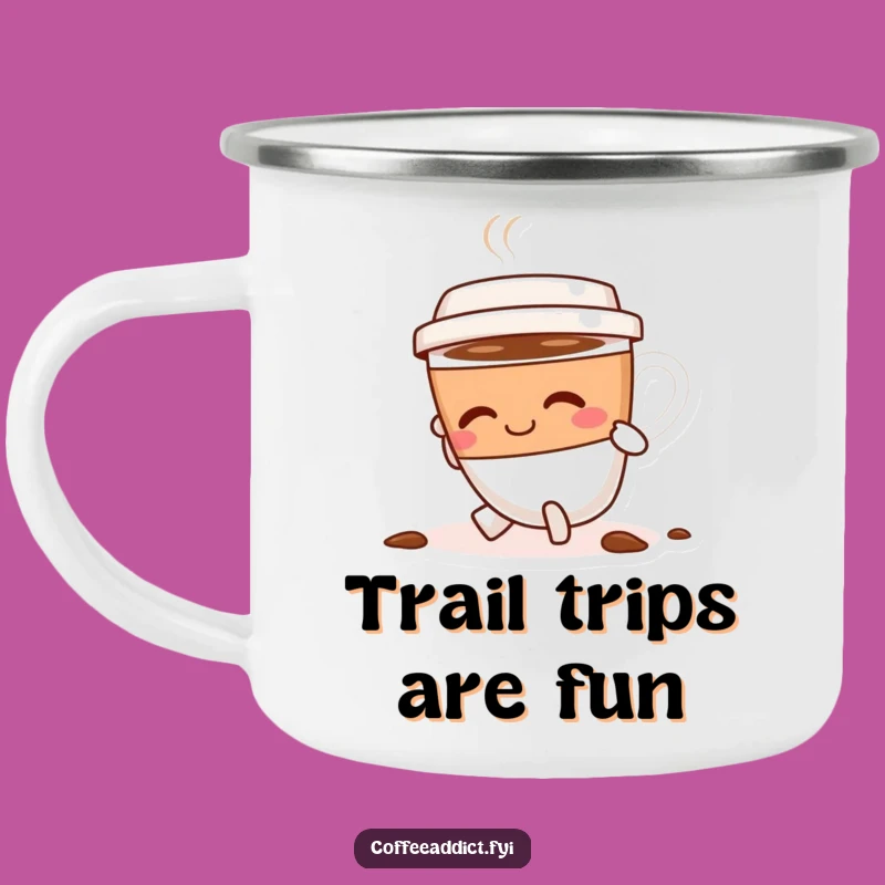 Funny Tripping Coffee Cup Camping Mug, Durable and Humorous Outdoor Drinkware