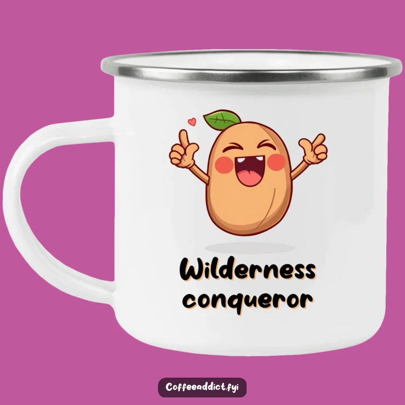 Funny Coffee Bean Camping Mug - Roaring Adventure, Outdoor Power Drinkware