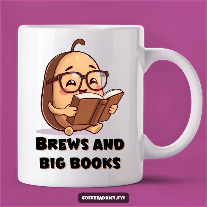 Funny Bookworm Coffee Bean Mug: Smart & Hilarious Reading Gift!