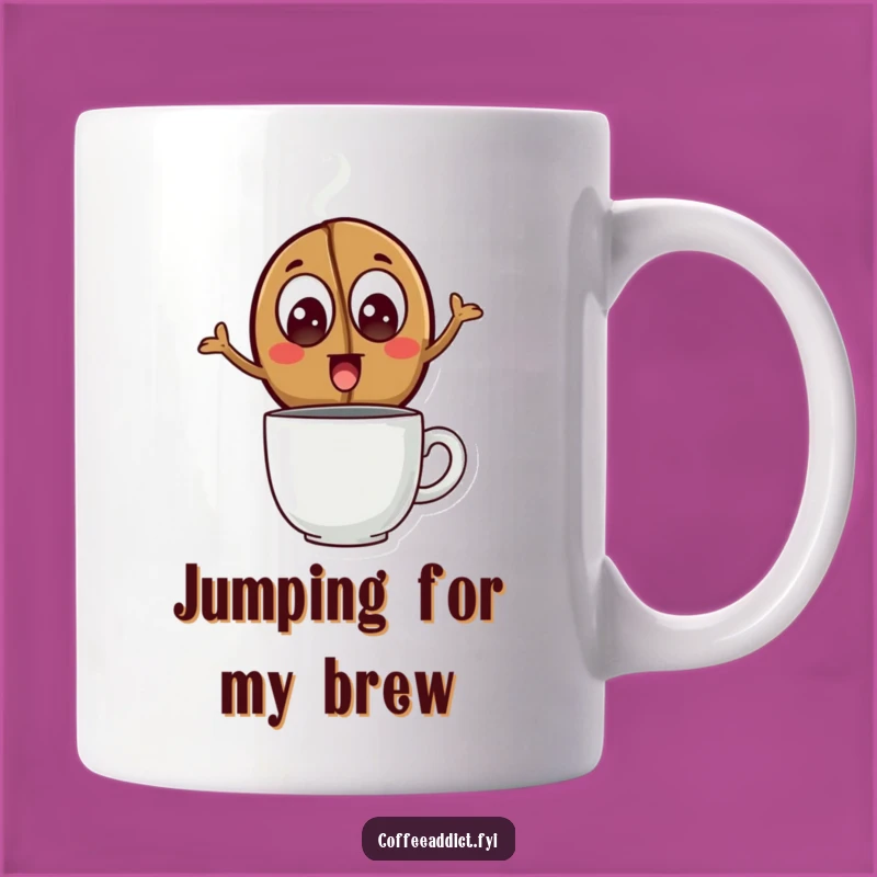 Funny Coffee Bean Leap Mug: Excited Bean Jumps Mug, Perfect Jumping Gift for Coffee Lovers