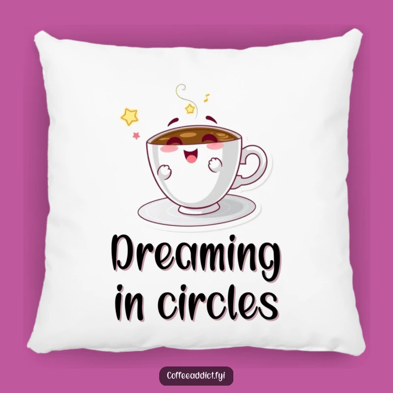 Funny Coffee Saucer Pillow - Spinning Comfort, Playful Accent