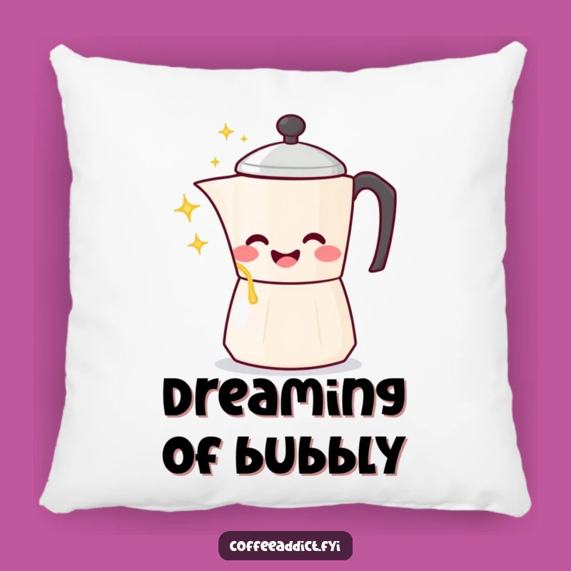 Funny Kawaii Coffee Pot Pillow: Cozy Gleeful Pour, Hilarious Comfort Accent