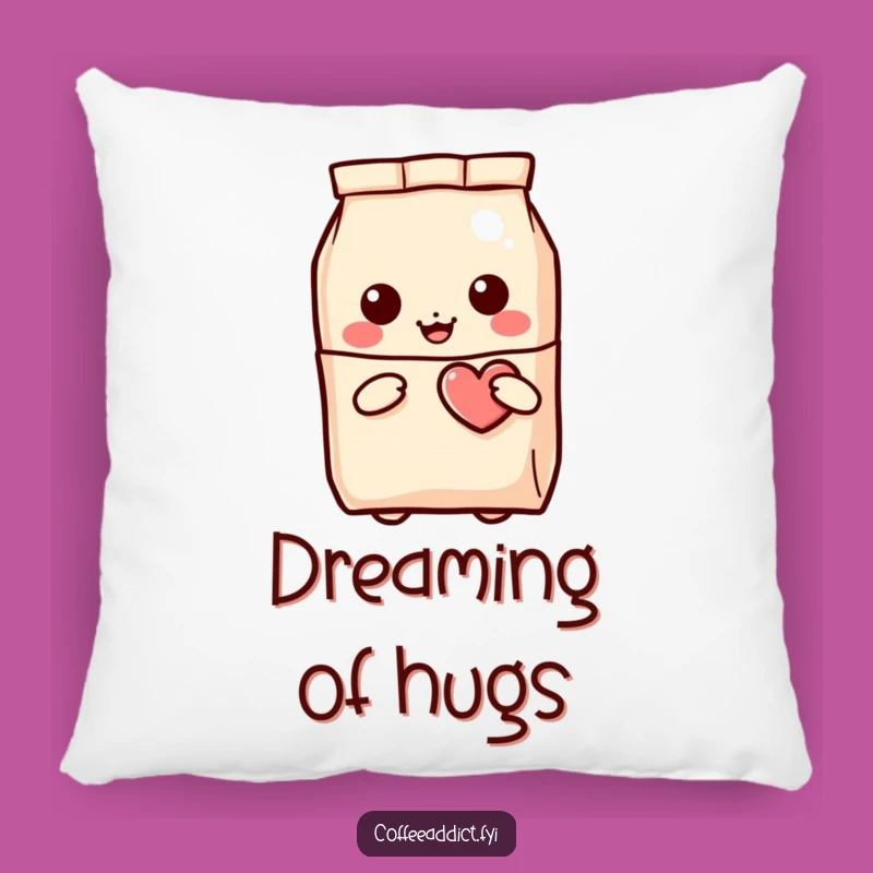 Funny Kawaii Coffee Bag Pillow, Winking Heart Gift for Cozy Comfort
