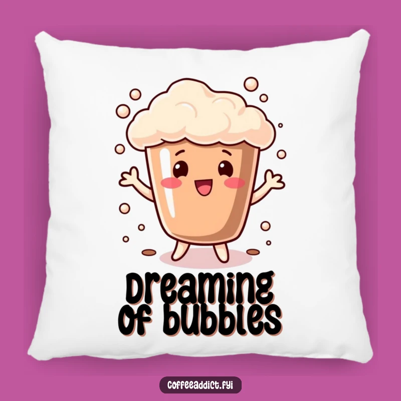 Funny Coffee Cup Dance Pillow: Cozy Bubbly Comfort, Playful Funny Gift