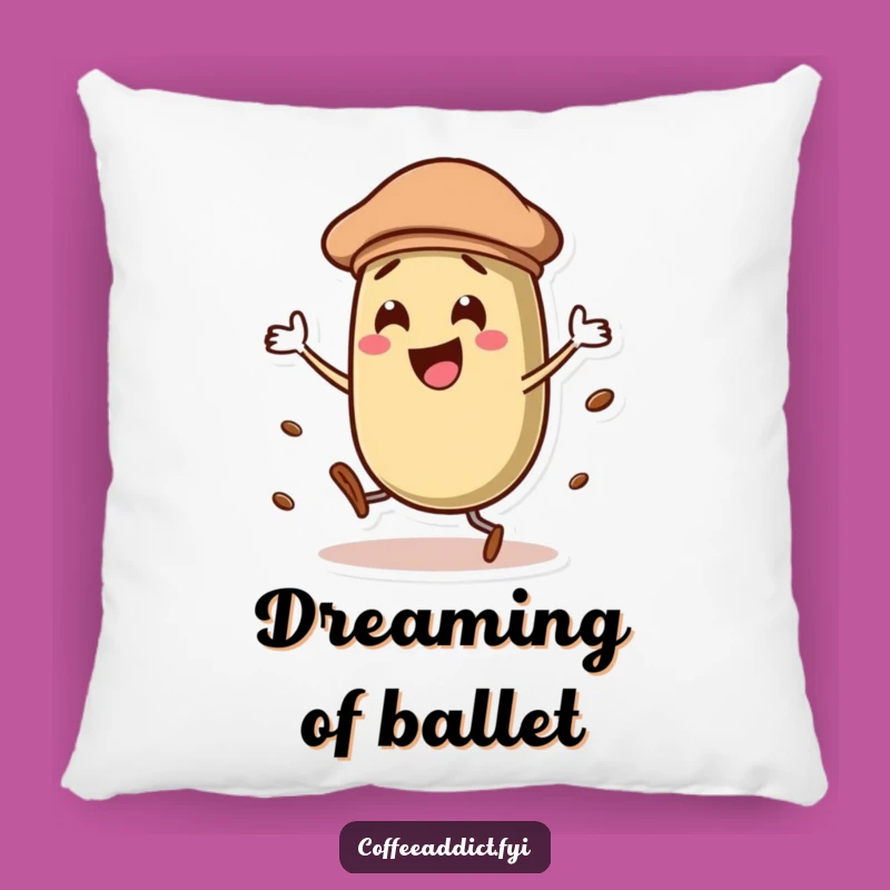 Funny Dancing Beret Coffee Bean Pillow, Comfy and Artistic Accent for Coffee Lovers