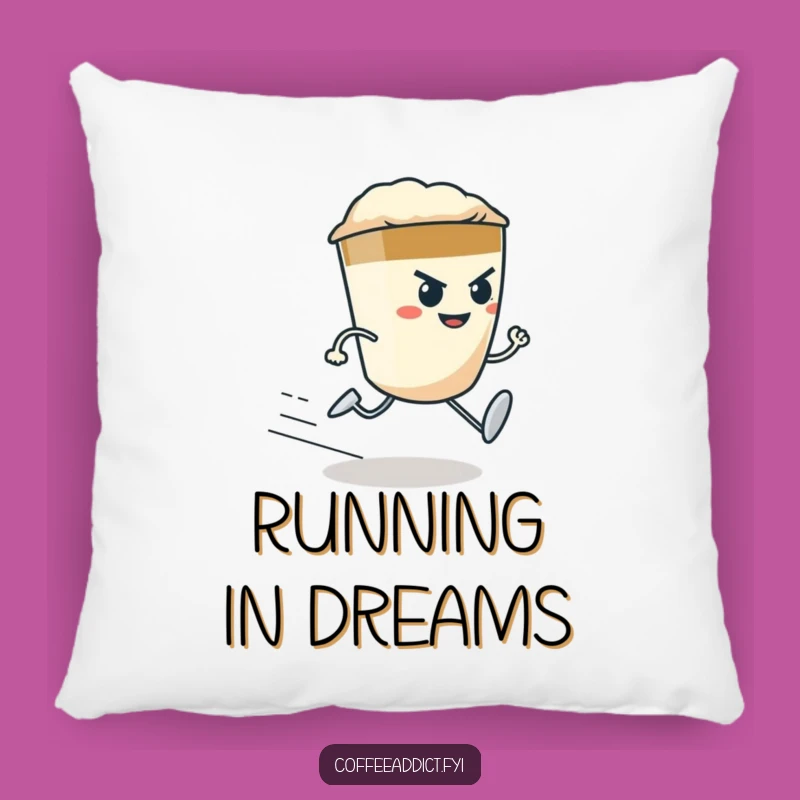 Funny Espresso Shot Pillow: Determined Runner Comfort Gift