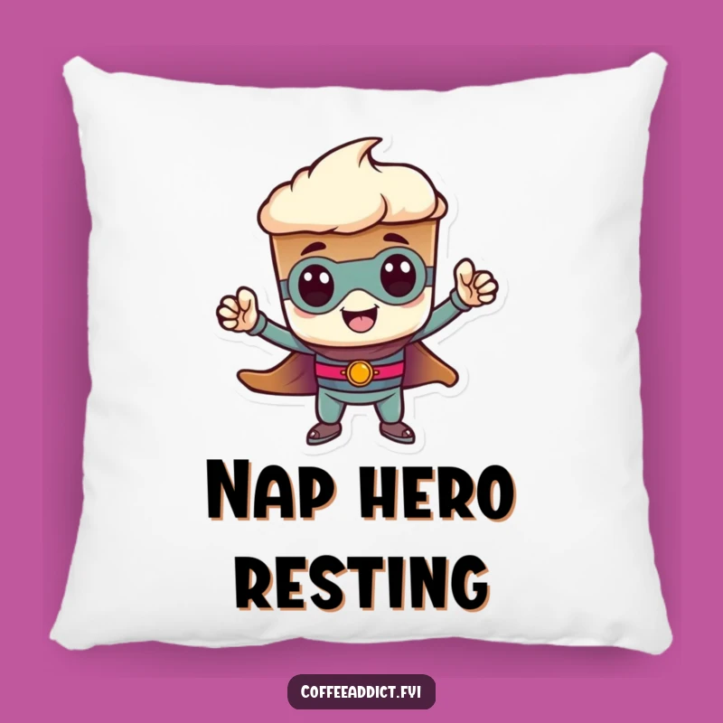 Funny Heroic Espresso Pillow: Cozy Courage, a Comfy Funny Gift