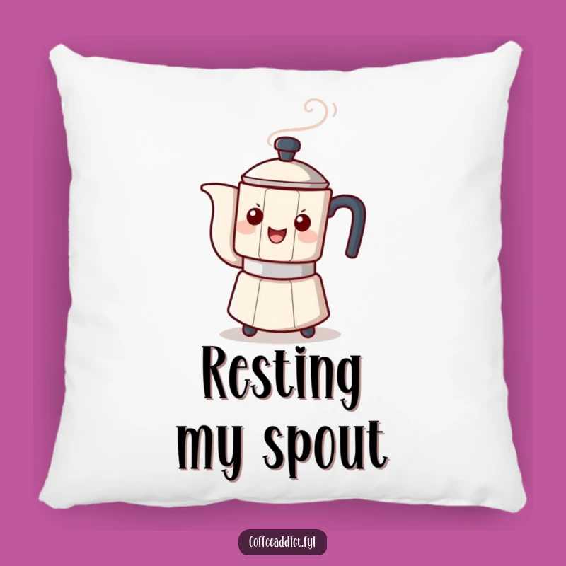 Funny Tipping Coffee Pot Pillow - Cozy Accent with Hilarious Coffee Charm