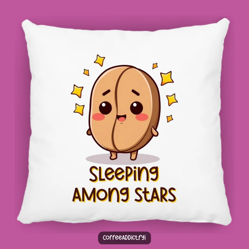 Funny Dazed Coffee Bean Pillow: Starry-Eyed Comfort, Cozy Decor