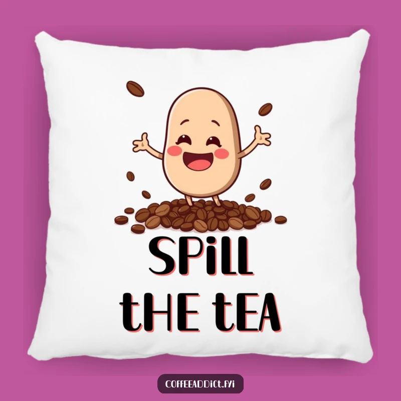 Funny Coffee Bean Pillow: Cute Kawaii Spilling Beans Comfort Gift