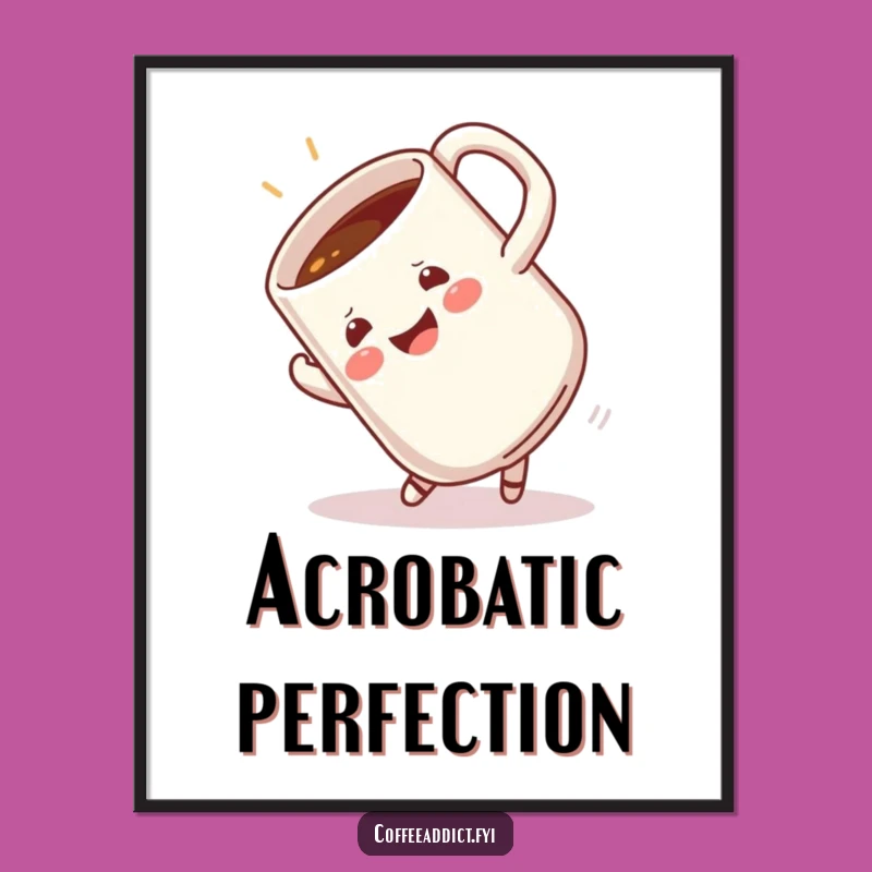 Funny Somersault Mug Digital Art - Hilarious Printable for Dynamic Decor