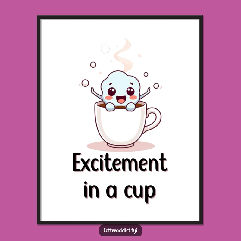 Funny Coffee Molecule Digital Art: Exciting Pop Wall Print, Hilarious Decor