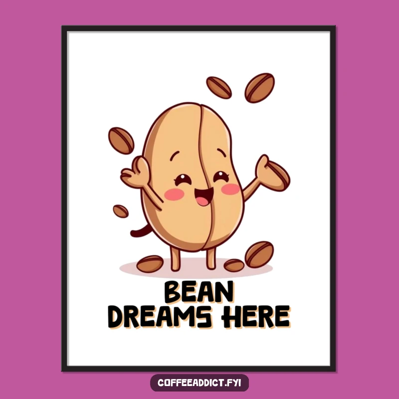 Funny Coffee Bean Juggling Digital Art - Instant Joy & Hilarious Gift!