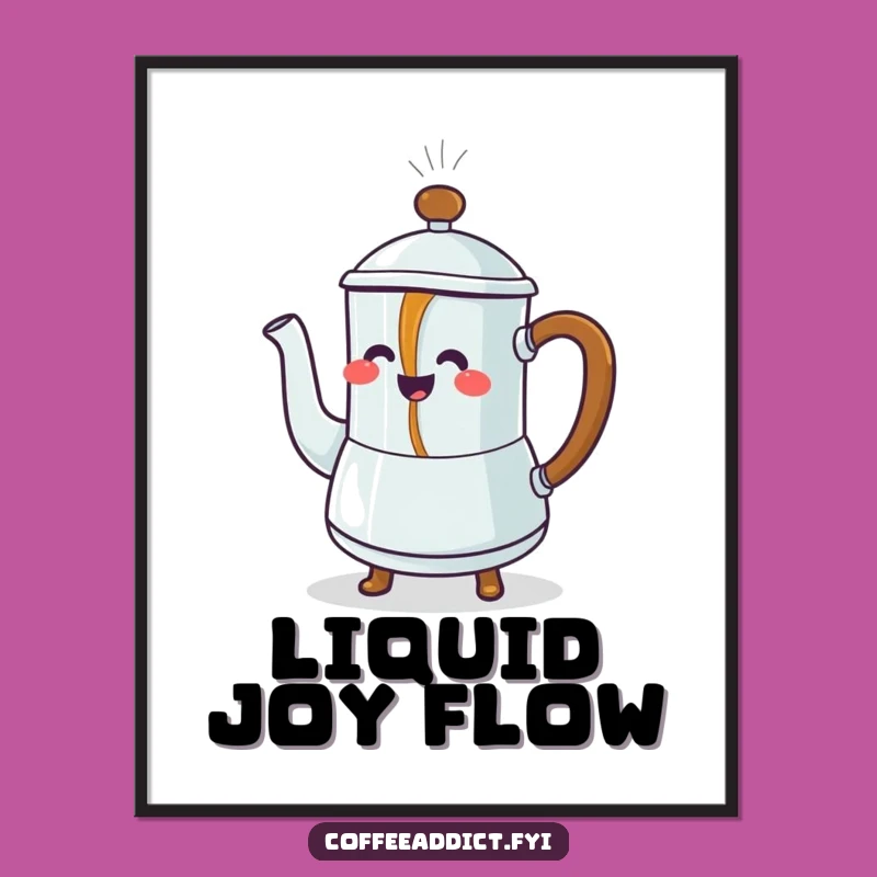 Funny Coffee Pot Digital Art: Dancing Coffee Joy - Instant Download Gift!