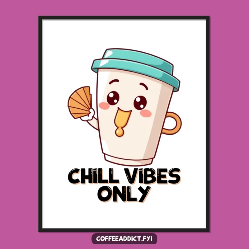 Funny Dribble Coffee Cup Digital Art, Hilarious Printable Decor for Coffee Enthusiasts