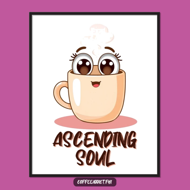 Funny Floating Coffee Mug Digital Art: Instant Download for a Cheerful Boost