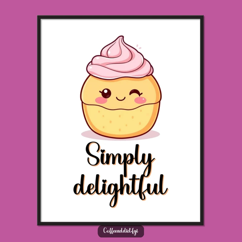 Funny Kawaii Pastry Digital Art - Sweet Joy Download, Gift