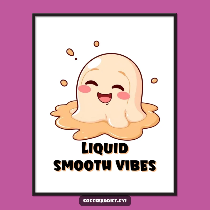 Funny Melting Coffee Puddle Digital Print - Instant Goofy Wall Art Download