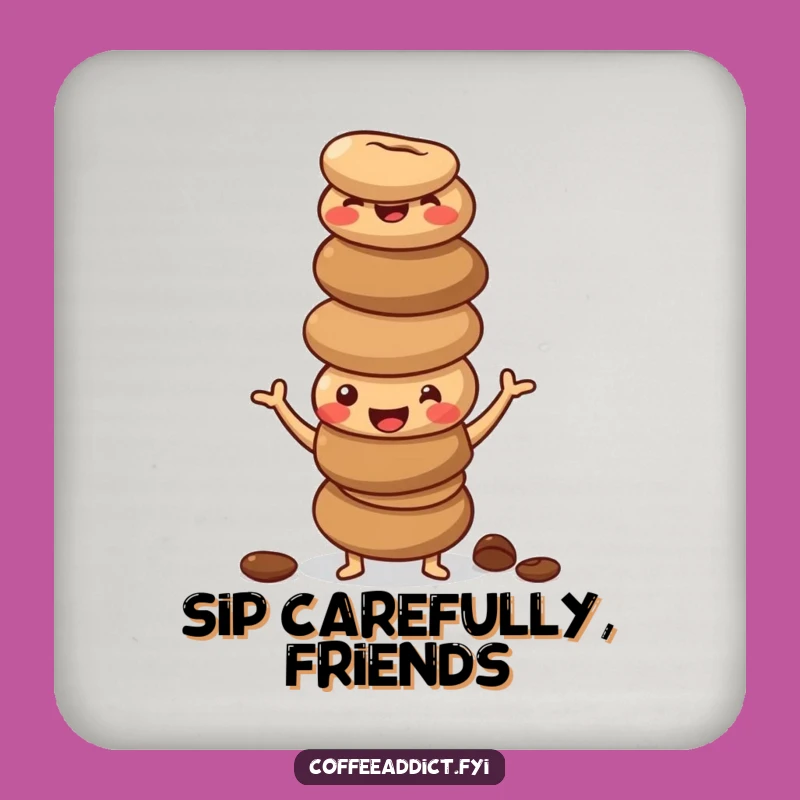 Funny Coffee Bean Coaster: Hilarious Protection for Your Jittery Drinks