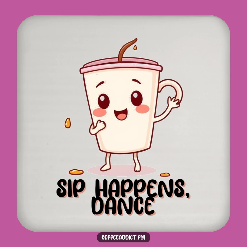 Funny Dancing Coffee Cup Coaster: Protect Surfaces with Playful Energy