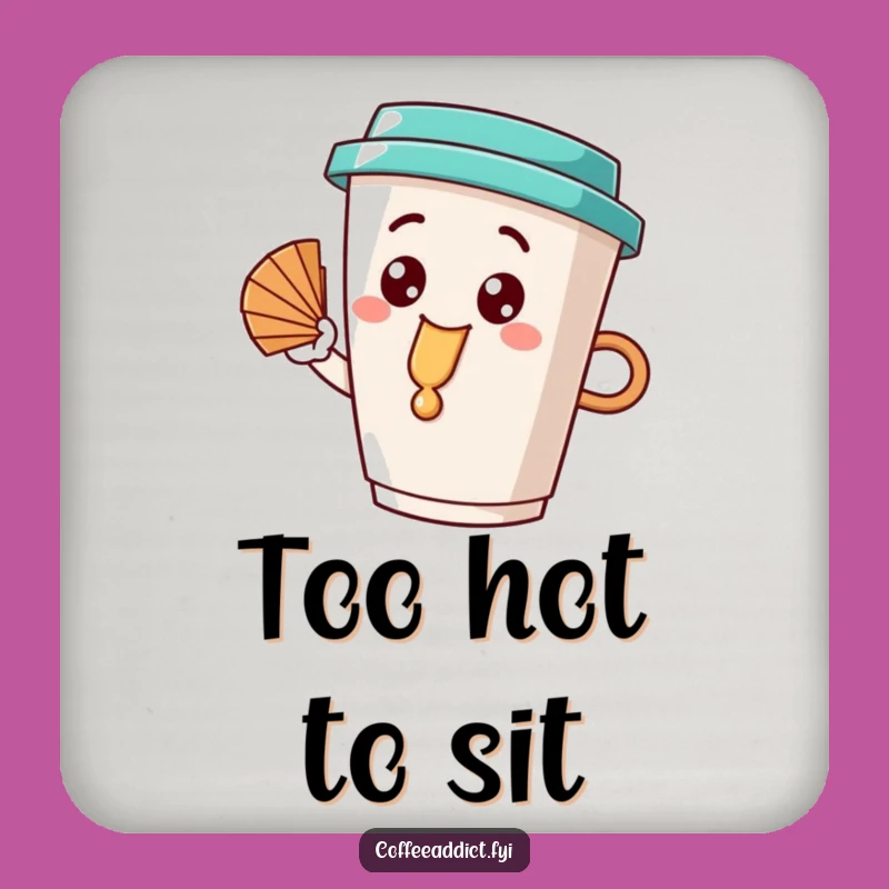 Funny Dribble Coffee Cup Coaster, Humorous Protection for Tables from Coffee Rings