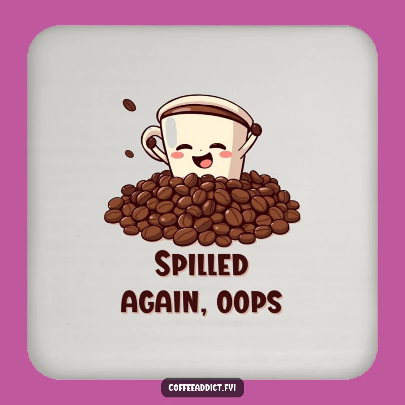 Funny Faceplant Coaster: Coffee Cup Drama - Quirky Gift!