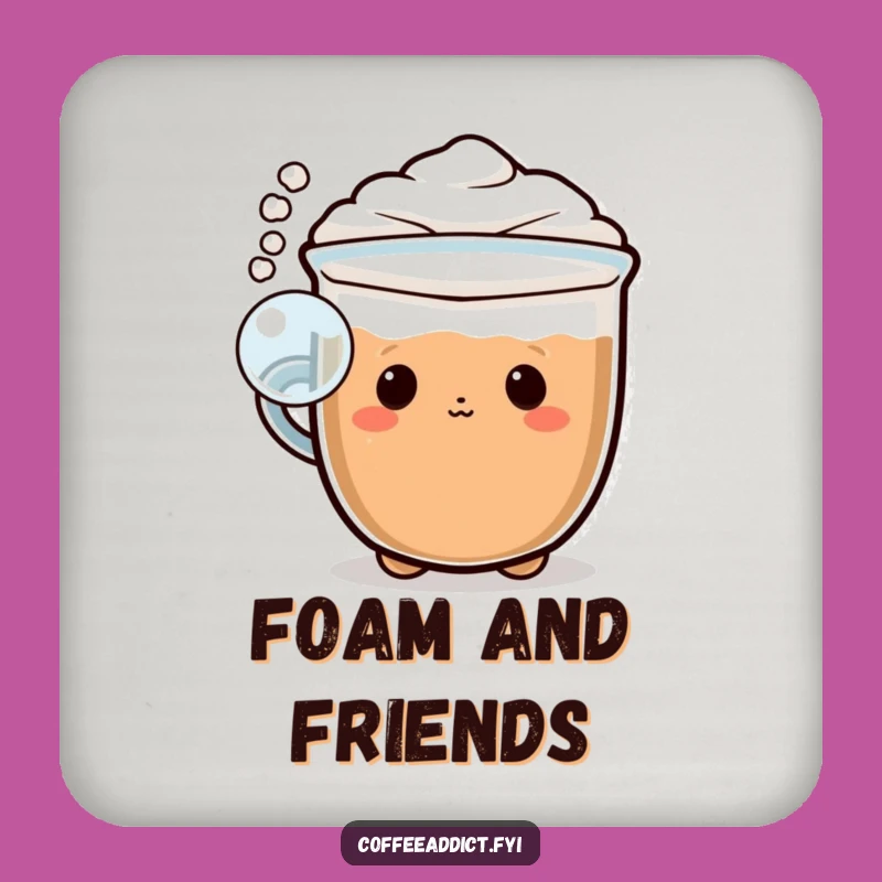 Funny Kawaii Cappuccino Coasters: Foam Bubble Set for Surface Protection
