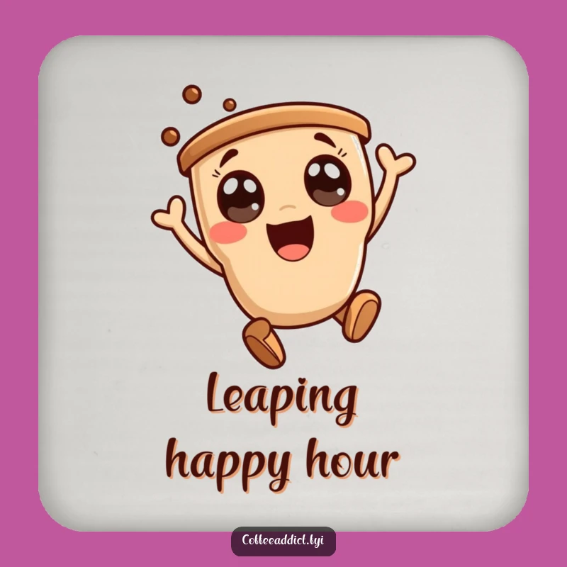 Funny Kawaii Coffee Leap Coaster - Add a Touch of Cute Joy to Surfaces