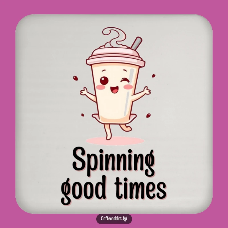 Funny Kawaii Coffee Stirrer Dancer Drink Coaster, Protective Enthusiastic Gift for Tabletop Fun