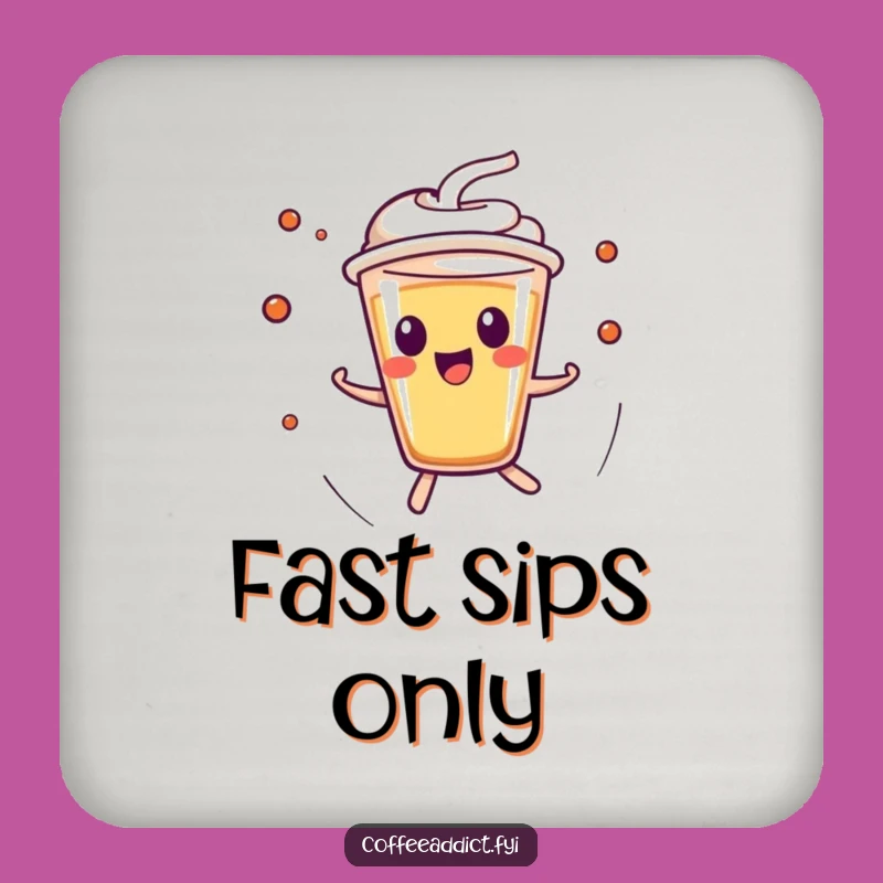 Funny Kawaii Espresso Shot Coaster Set - Zippy Protection, Excited Decor