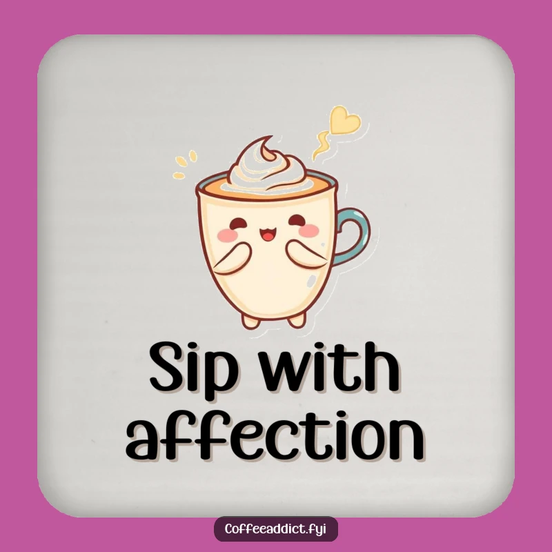 Funny Kawaii Latte Art Drink Coaster - Protect Surfaces with Charm