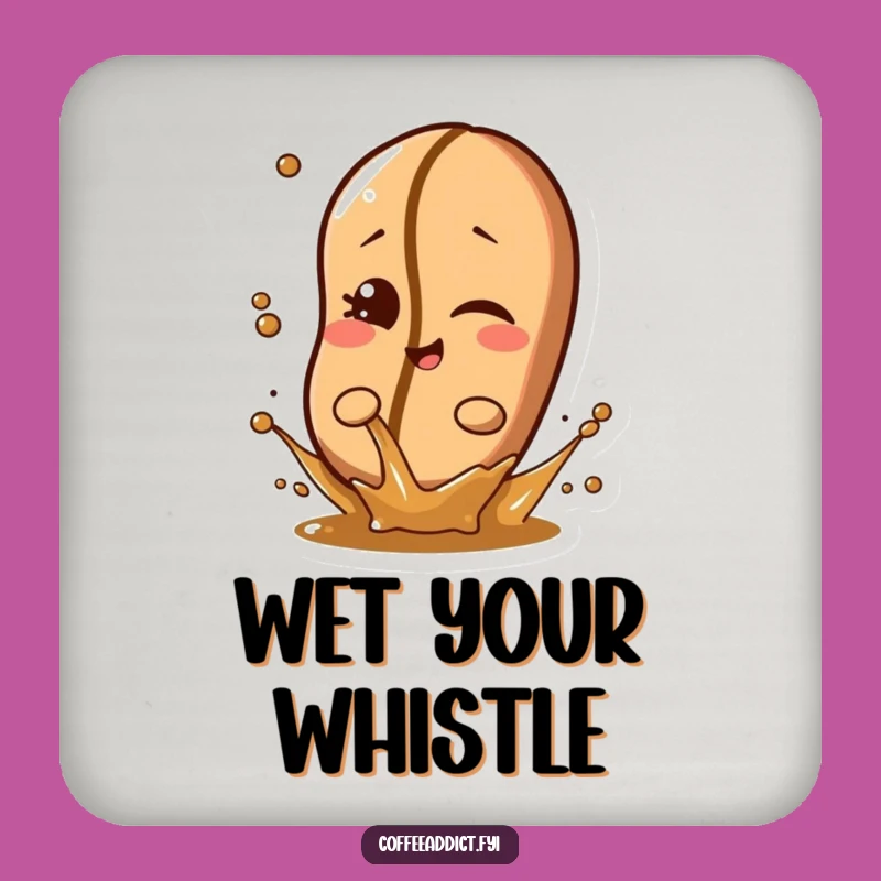 Funny Winking Coffee Bean Splash Coaster, Playful Protection for Tables