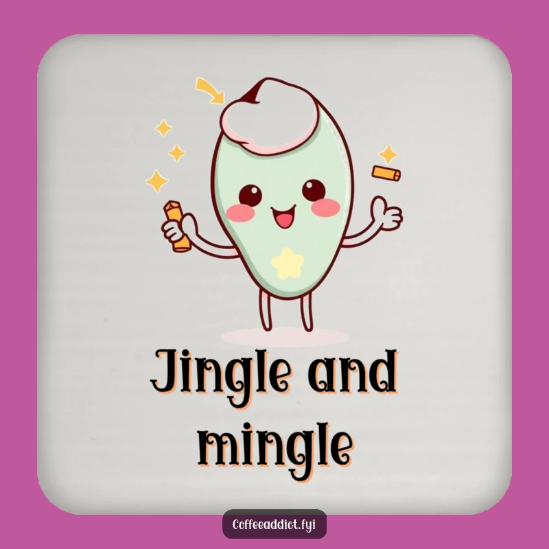 Funny Kawaii Coffee Spoon Drink Coaster, Delighted Flourish Gift for Tables