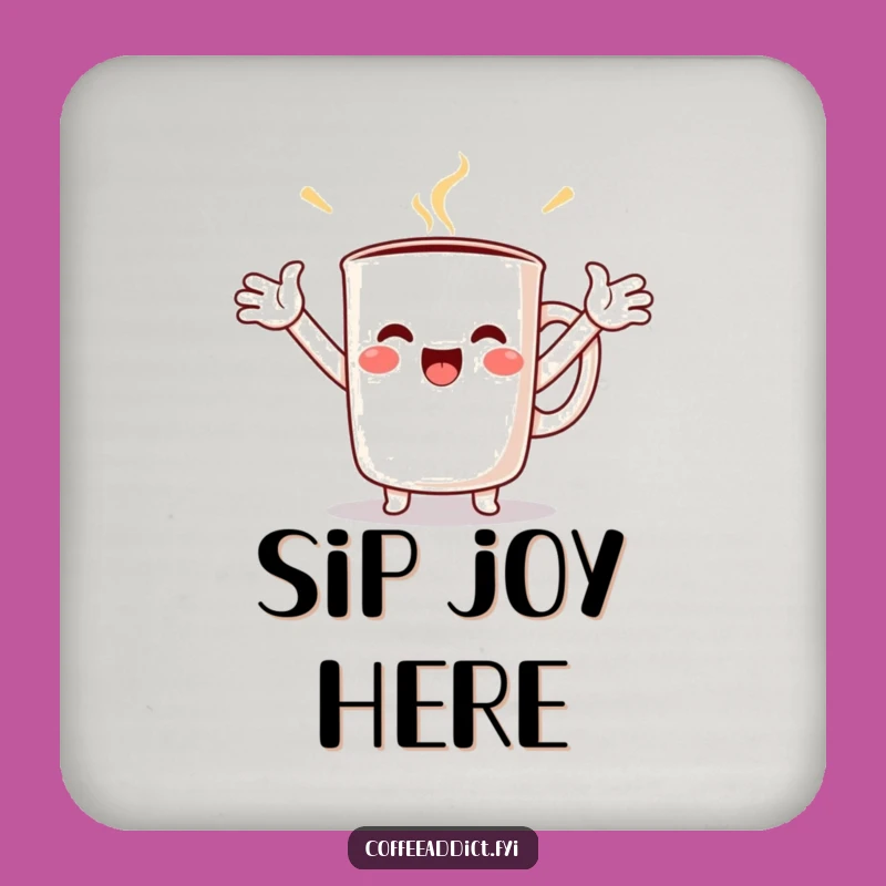 Funny Kawaii Coffee Mug Coaster Set - Protect Surfaces with Joyful Art
