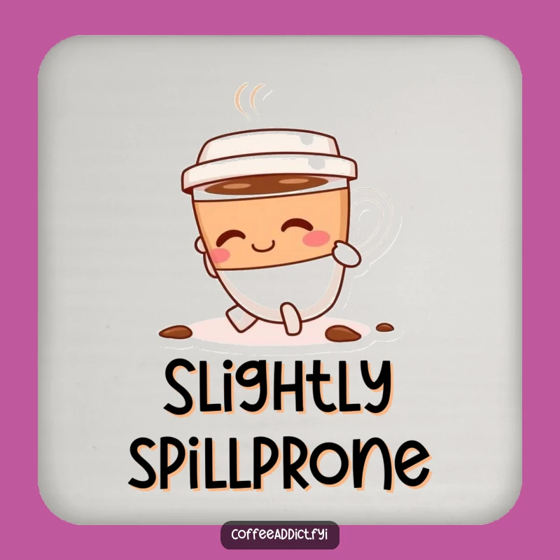 Funny Tripping Coffee Cup Coaster, Humorous Protection for Tables from Rings