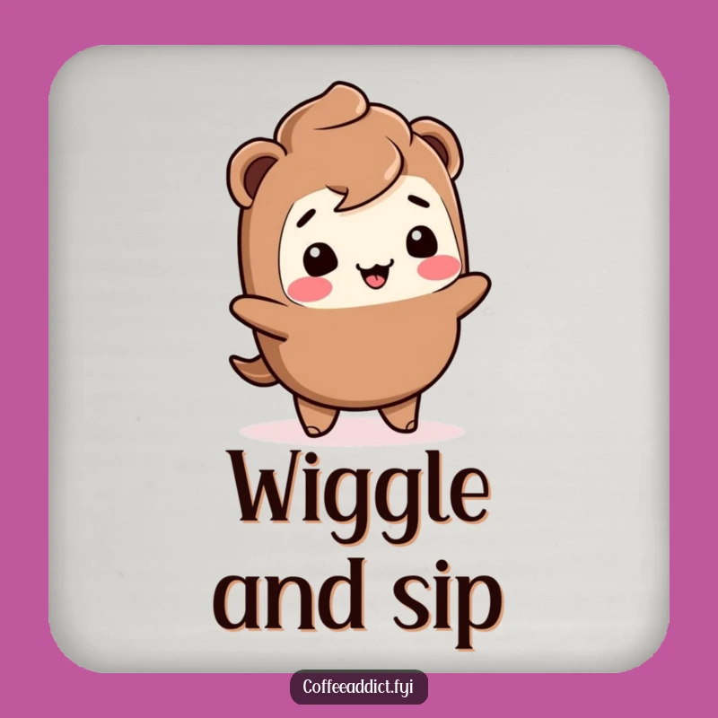 Funny Kawaii Mocha Coasters: Giggling Wiggle Set for Table Protection