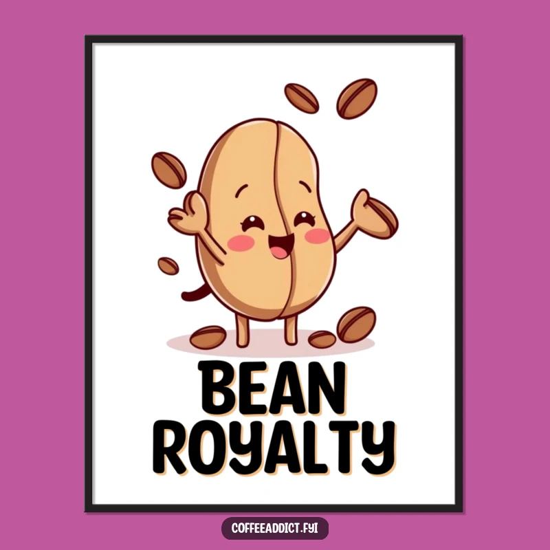 Funny Coffee Bean Juggling Poster - Whimsical Wall Art & Gift Idea!