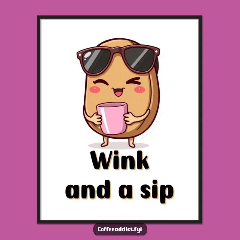 Funny Coffee Bean Poster: Hilarious Wall Art for a Cool Coffee Corner